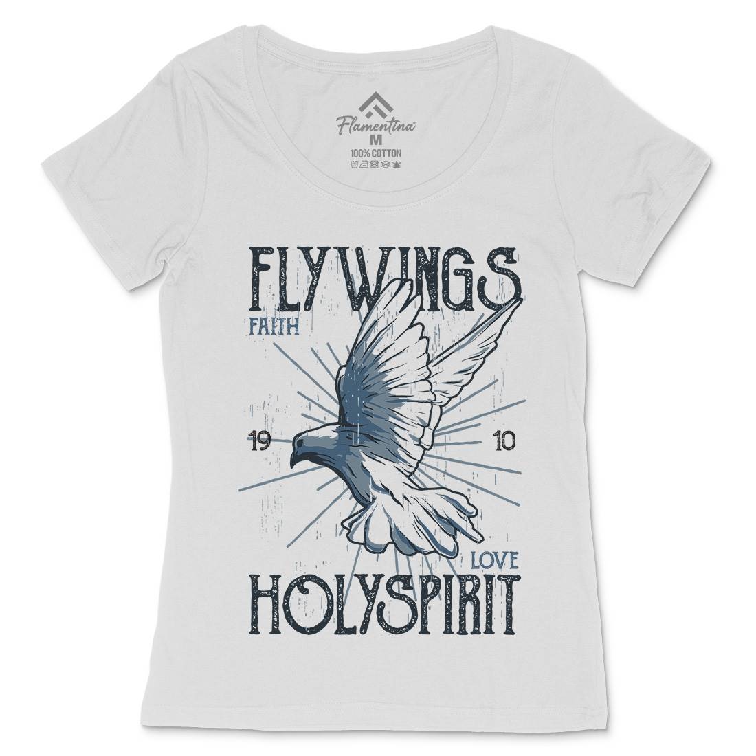 Bird Dove Fly Womens Scoop Neck T-Shirt Religion B685