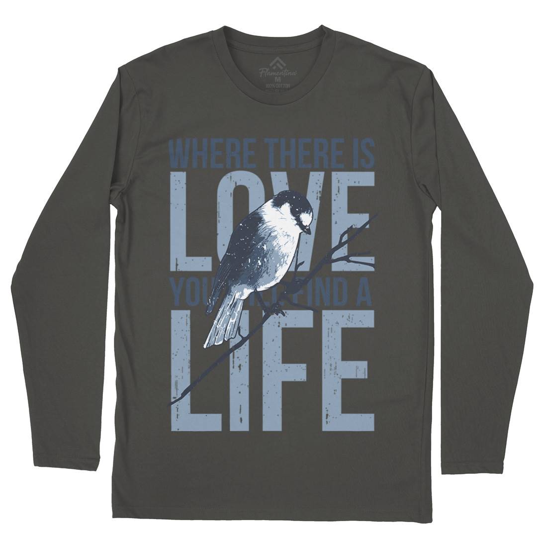 Bird Love Mens Long Sleeve T-Shirt Animals B686