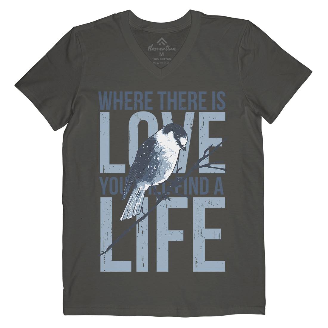 Bird Love Mens V-Neck T-Shirt Animals B686