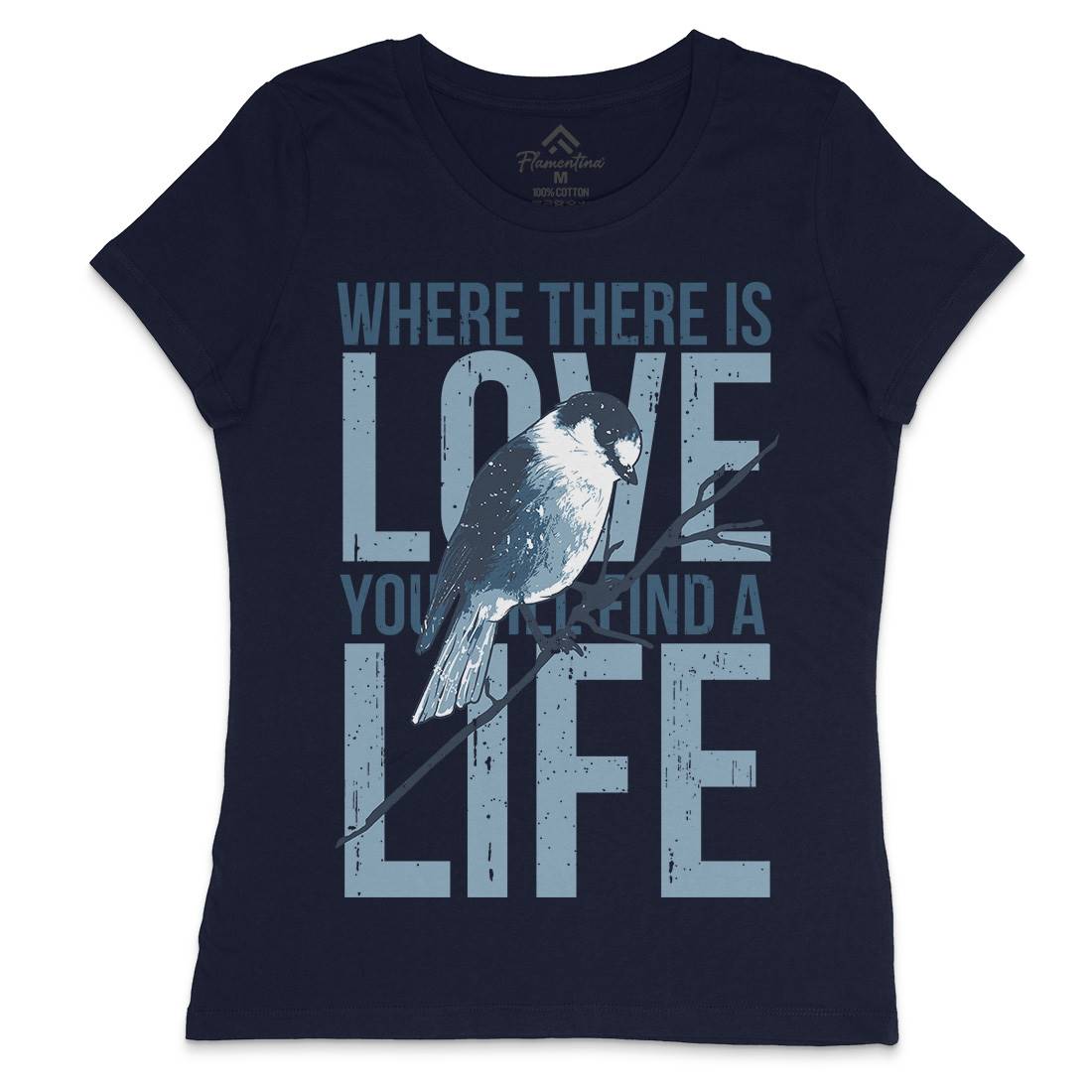 Bird Love Womens Crew Neck T-Shirt Animals B686
