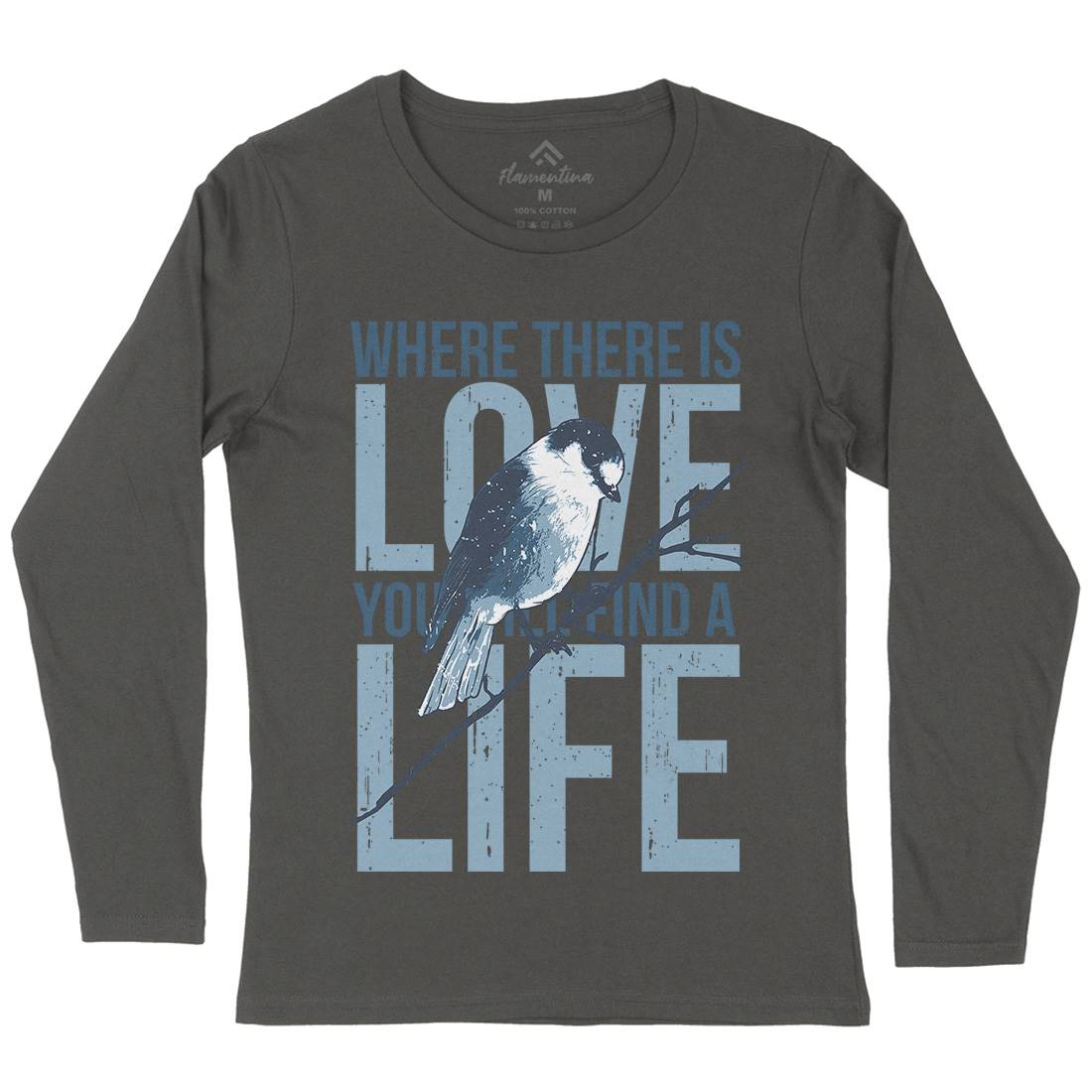 Bird Love Womens Long Sleeve T-Shirt Animals B686