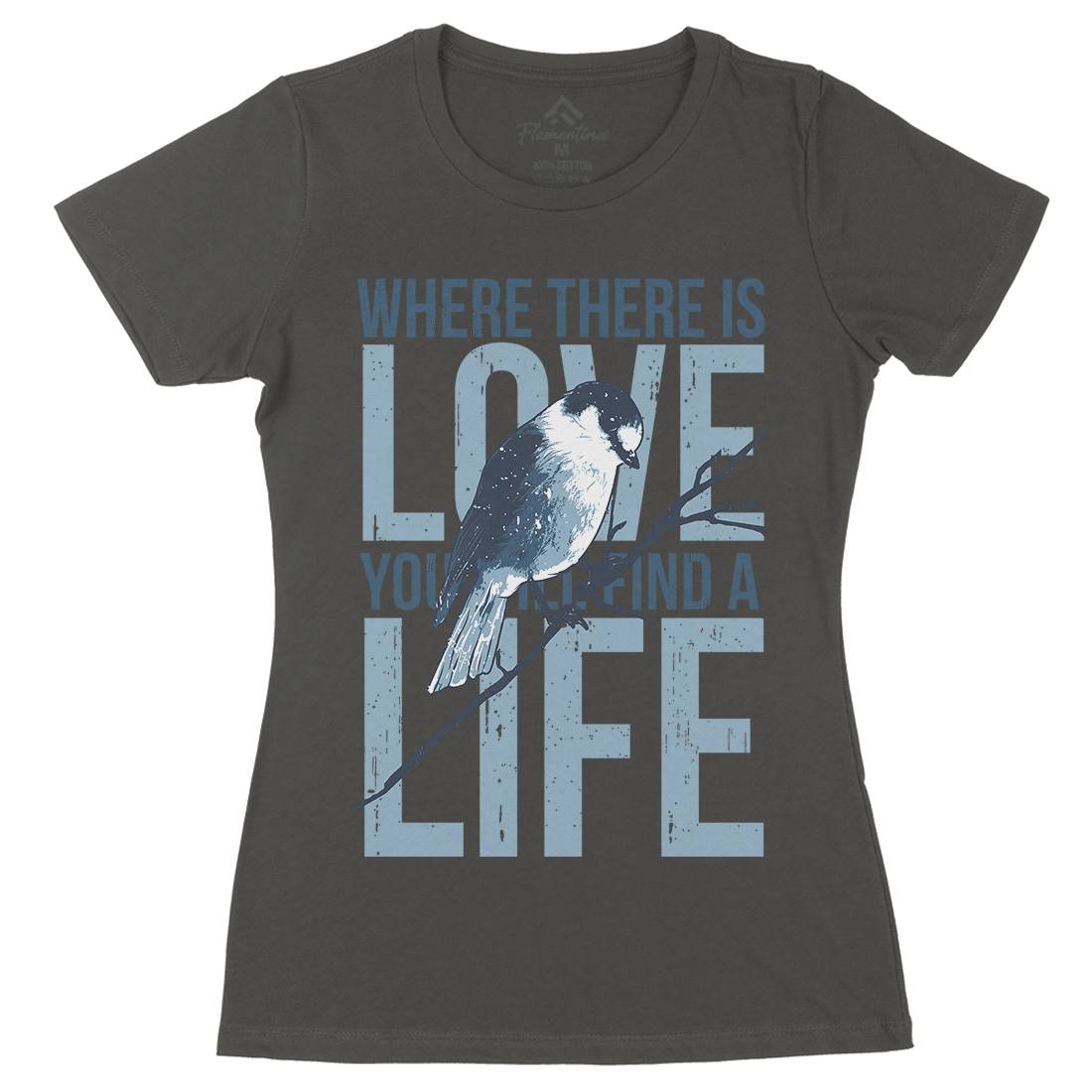 Bird Love Womens Organic Crew Neck T-Shirt Animals B686