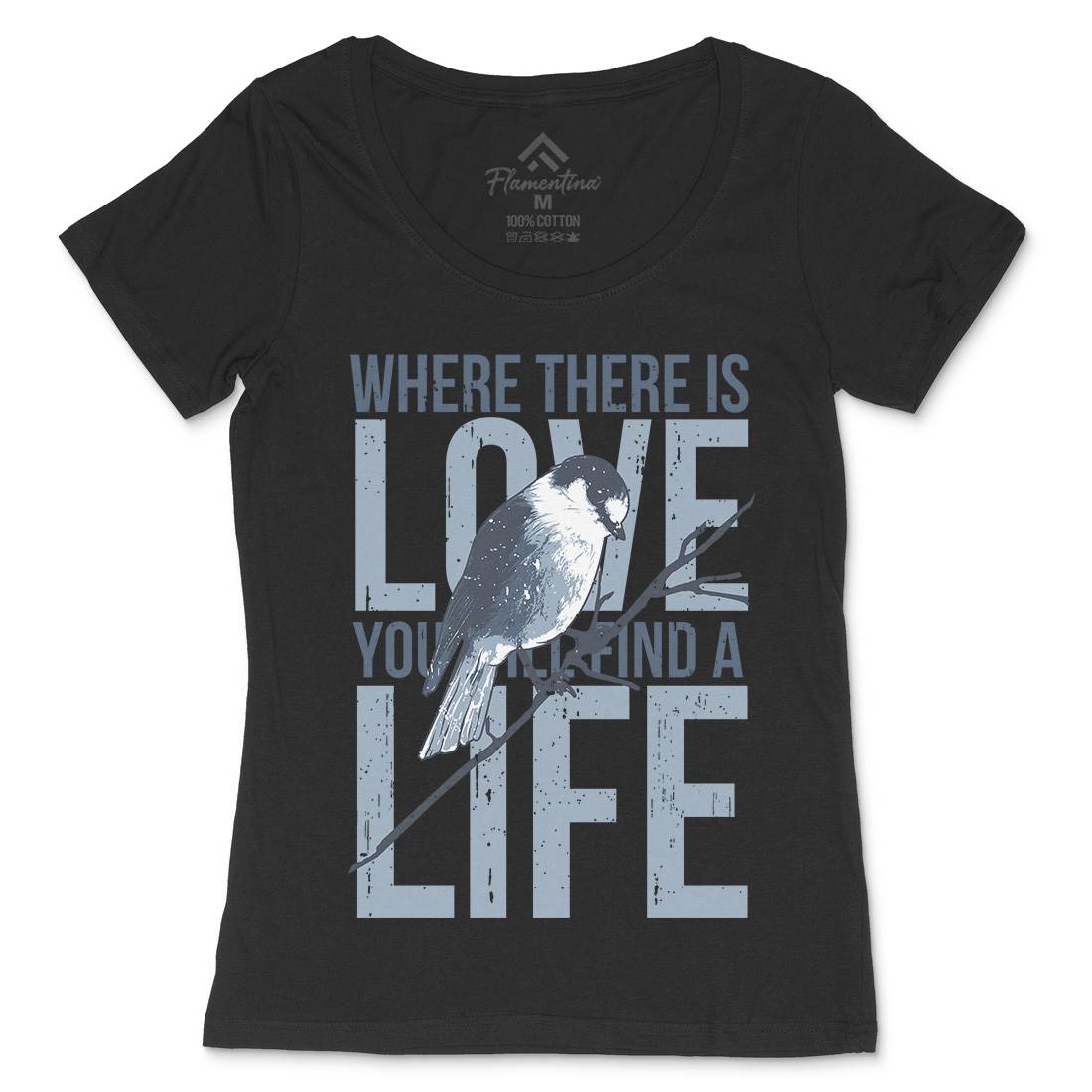 Bird Love Womens Scoop Neck T-Shirt Animals B686