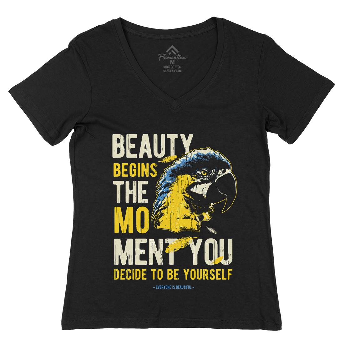 Bird Macaw Womens Organic V-Neck T-Shirt Animals B687