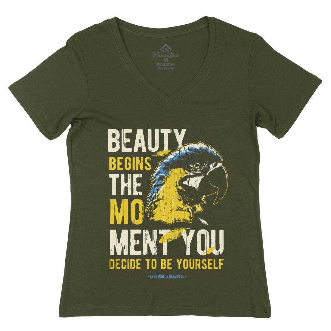 Bird Macaw Womens Organic V-Neck T-Shirt Animals B687