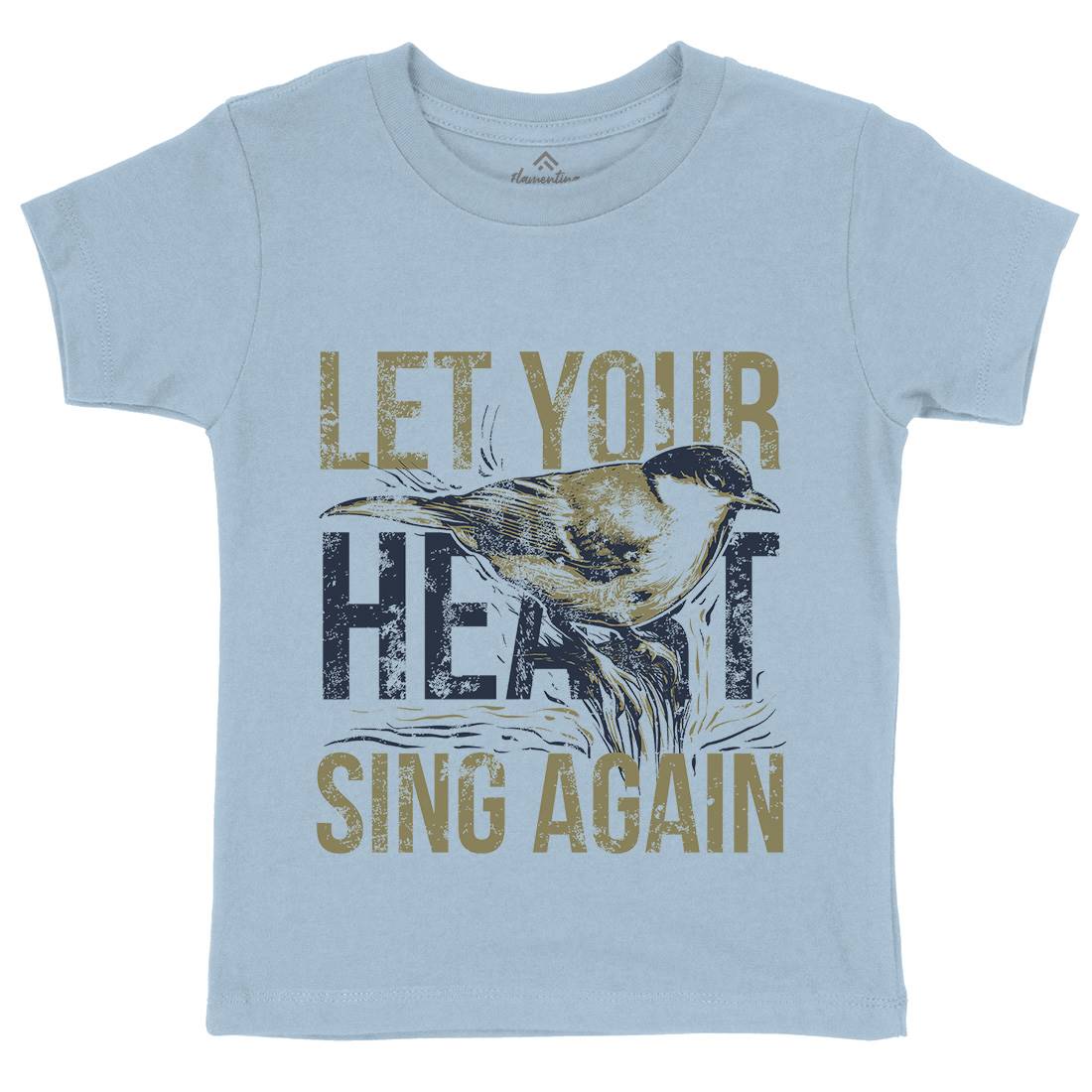 Bird Sing Kids Crew Neck T-Shirt Animals B688