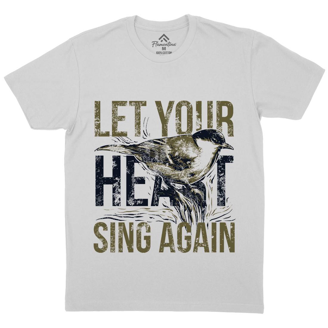 Bird Sing Mens Crew Neck T-Shirt Animals B688