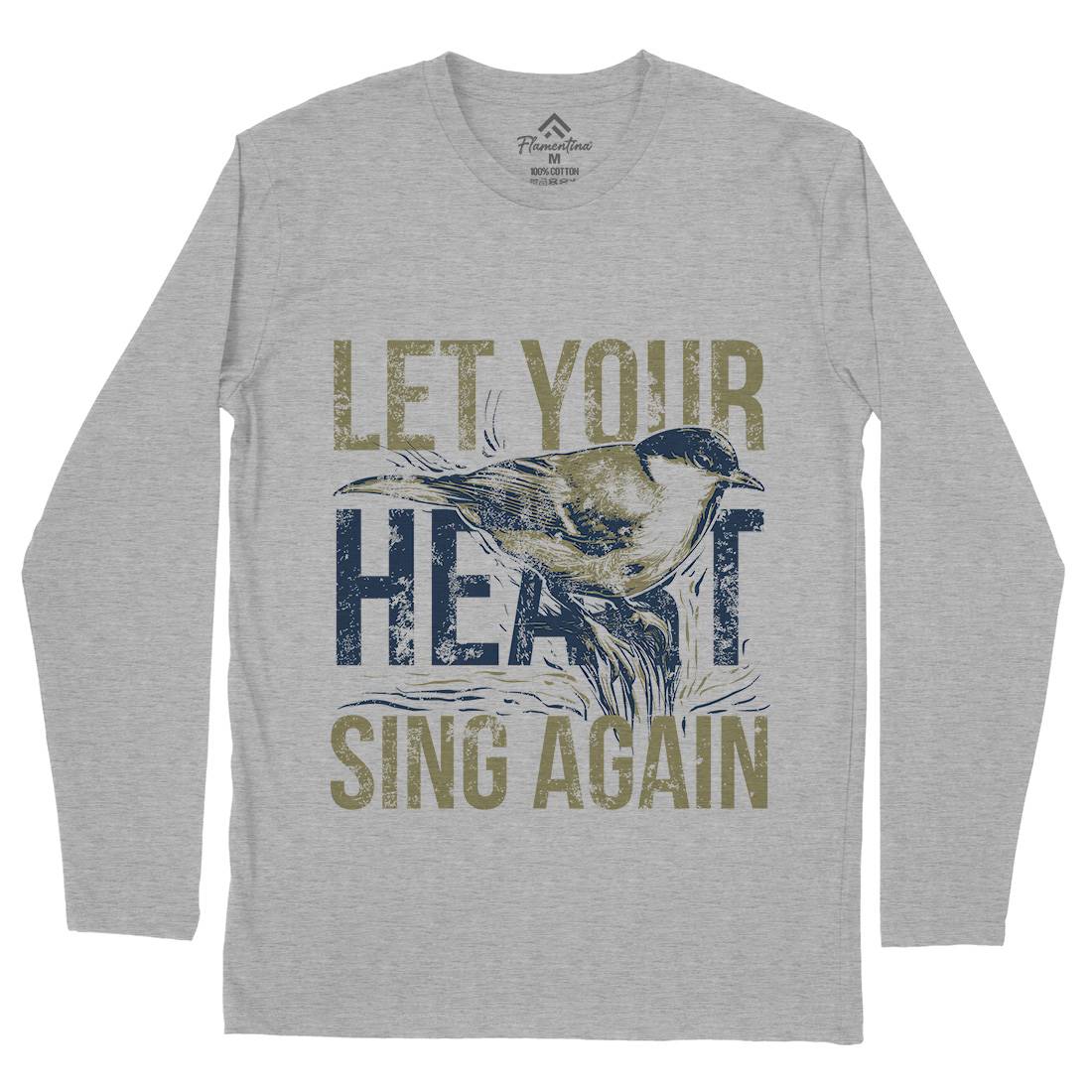 Bird Sing Mens Long Sleeve T-Shirt Animals B688