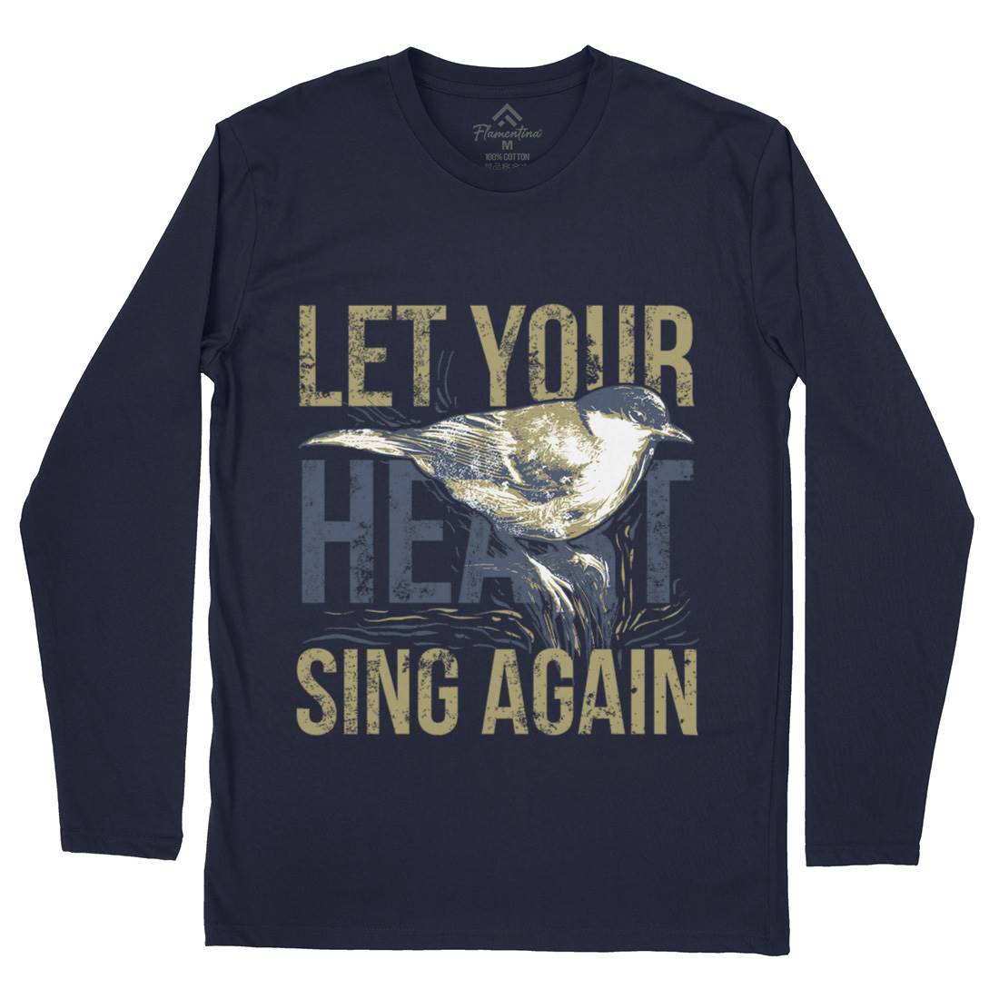 Bird Sing Mens Long Sleeve T-Shirt Animals B688