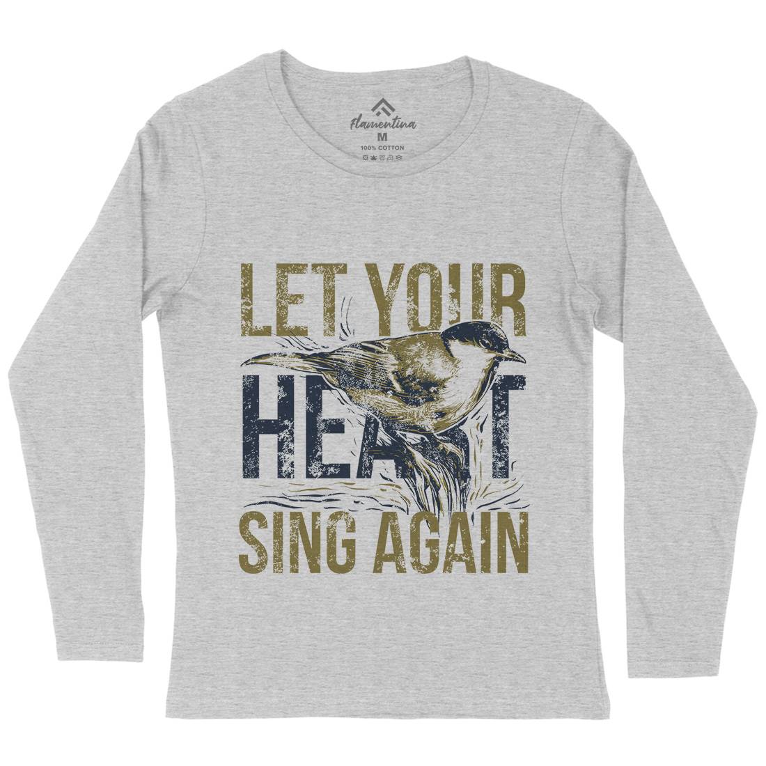 Bird Sing Womens Long Sleeve T-Shirt Animals B688