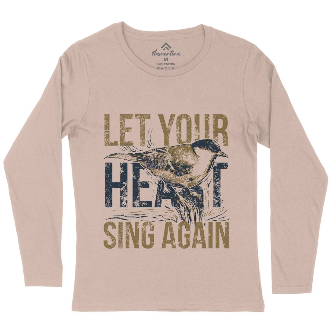 Bird Sing Womens Long Sleeve T-Shirt Animals B688