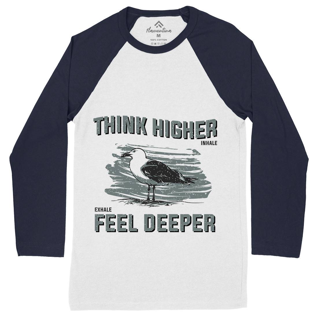 Bird Think Mens Long Sleeve Baseball T-Shirt Animals B689