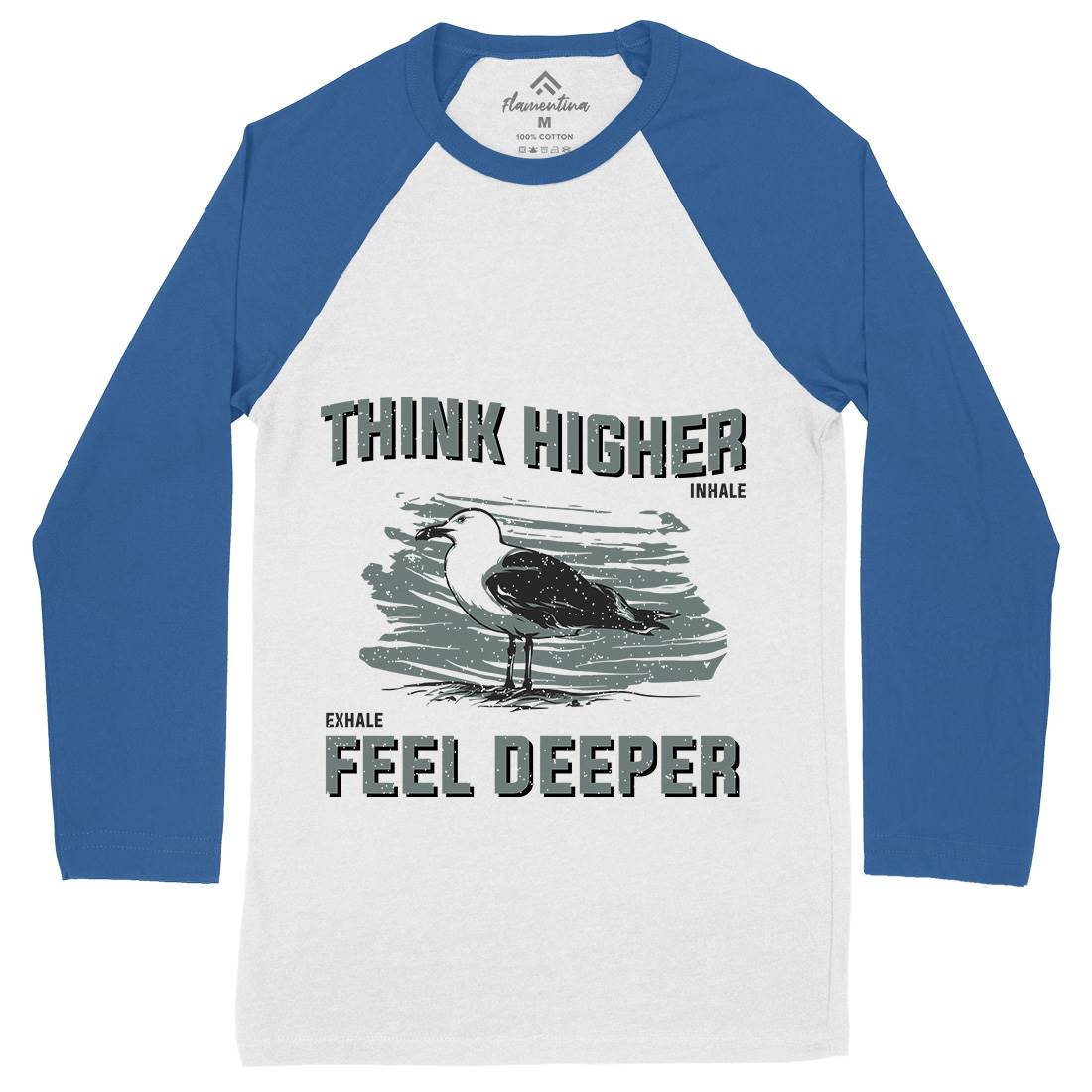 Bird Think Mens Long Sleeve Baseball T-Shirt Animals B689