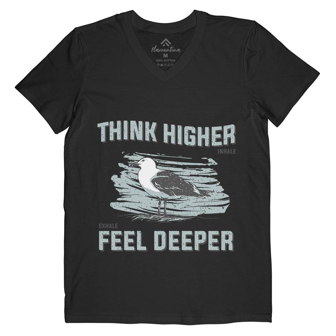 Bird Think Mens V-Neck T-Shirt Animals B689
