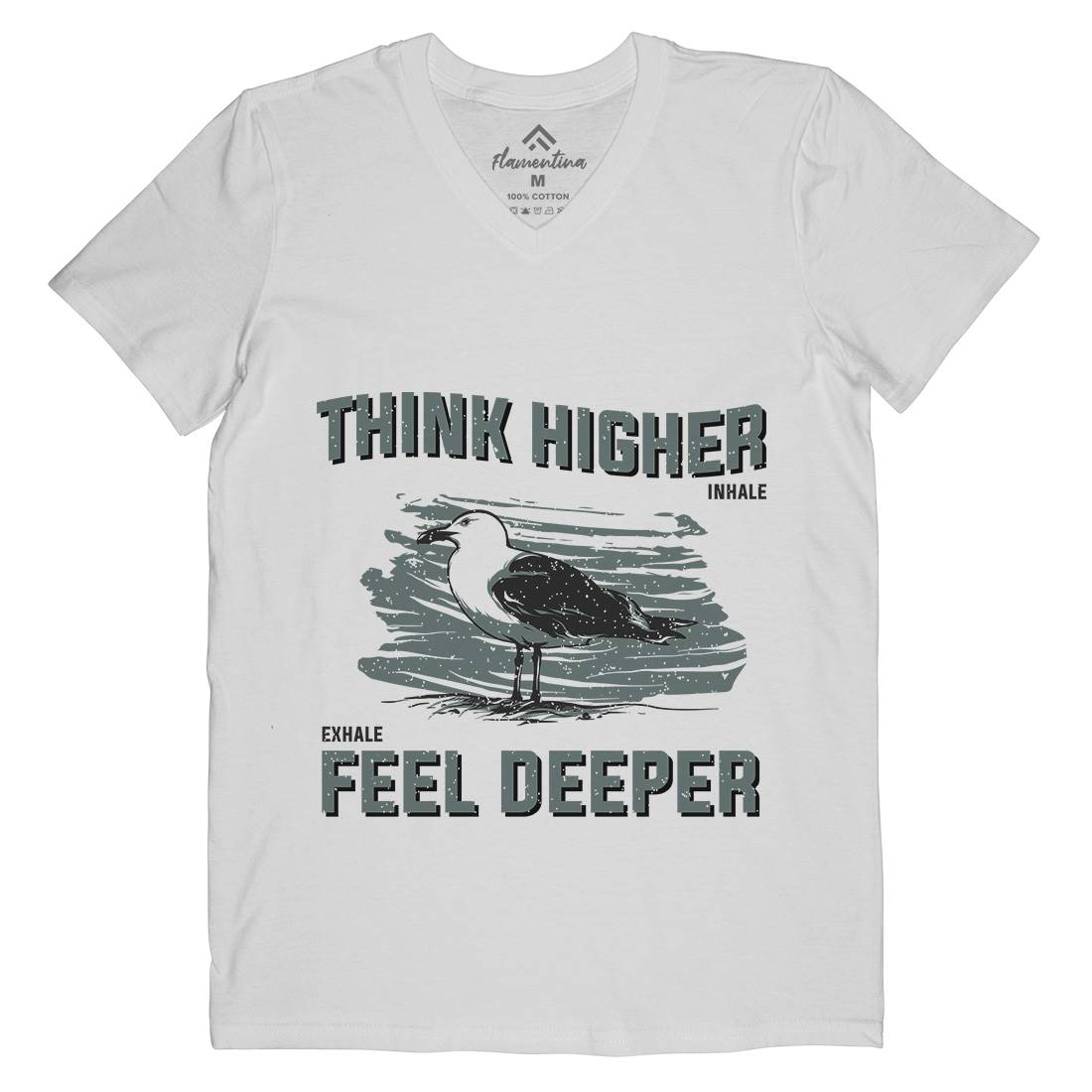 Bird Think Mens Organic V-Neck T-Shirt Animals B689