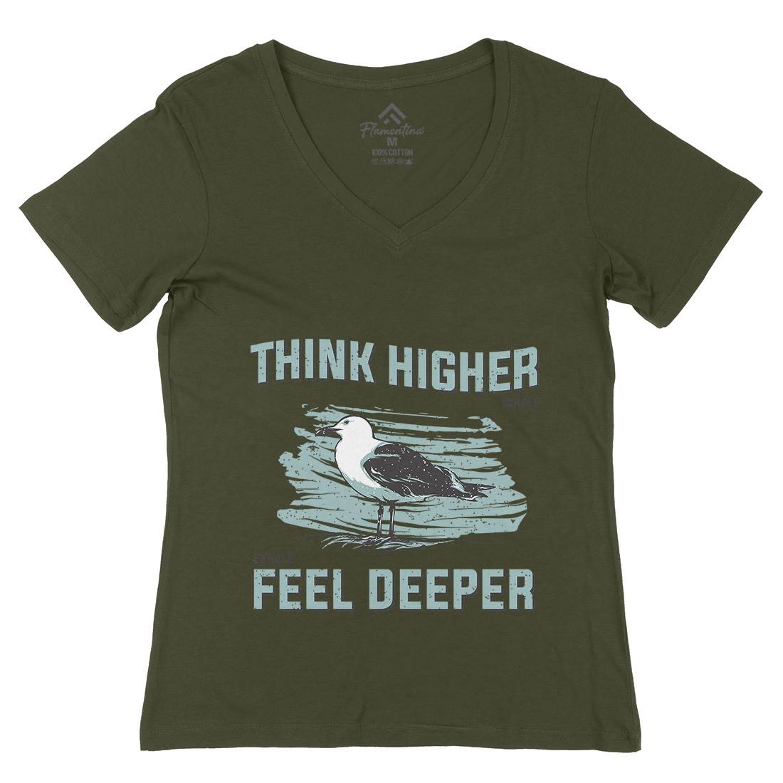 Bird Think Womens Organic V-Neck T-Shirt Animals B689