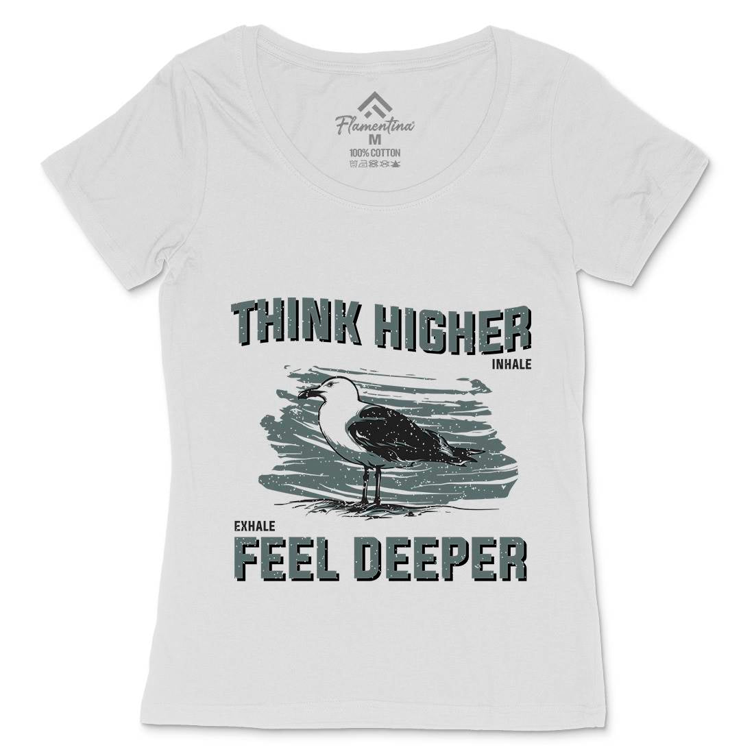 Bird Think Womens Scoop Neck T-Shirt Animals B689