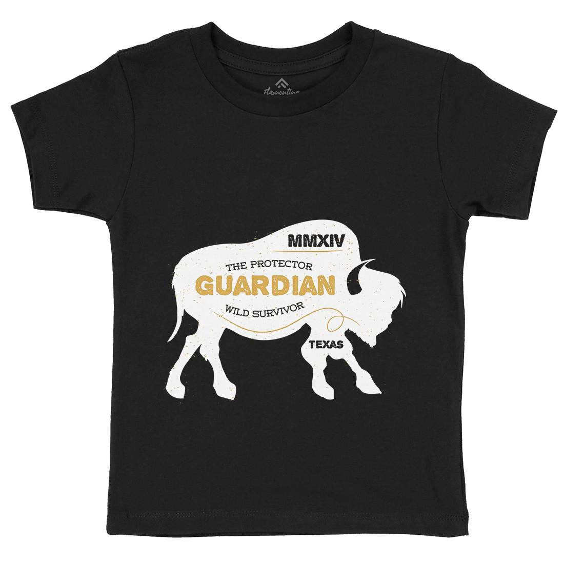 Bison Guardian Kids Crew Neck T-Shirt Animals B690