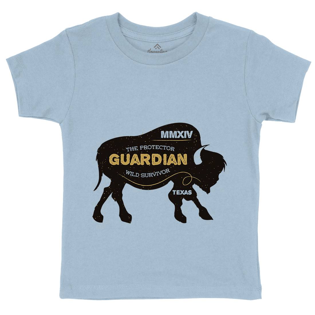 Bison Guardian Kids Crew Neck T-Shirt Animals B690