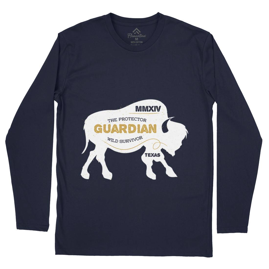 Bison Guardian Mens Long Sleeve T-Shirt Animals B690