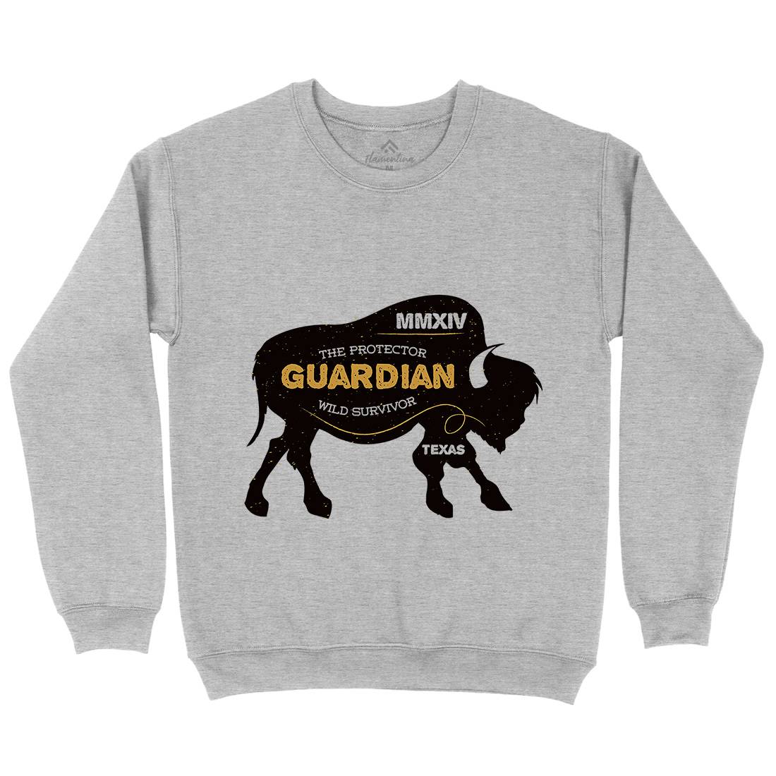 Bison Guardian Mens Crew Neck Sweatshirt Animals B690