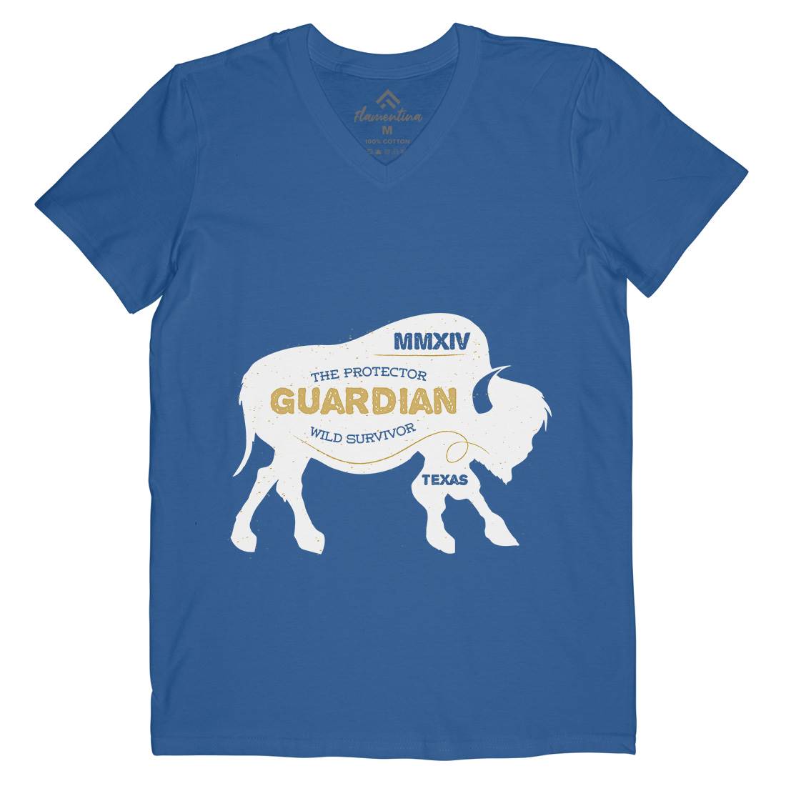 Bison Guardian Mens V-Neck T-Shirt Animals B690