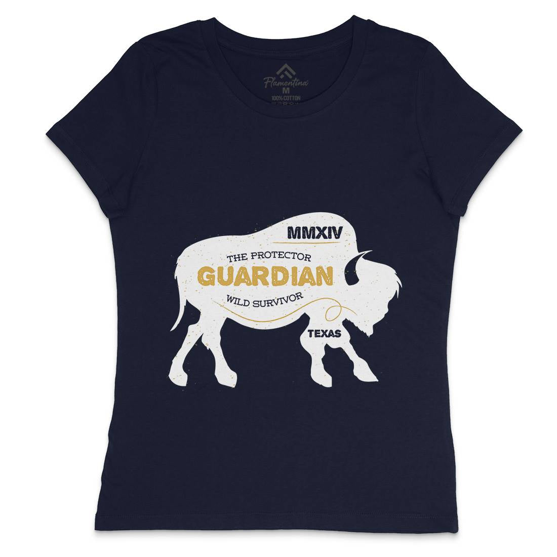 Bison Guardian Womens Crew Neck T-Shirt Animals B690