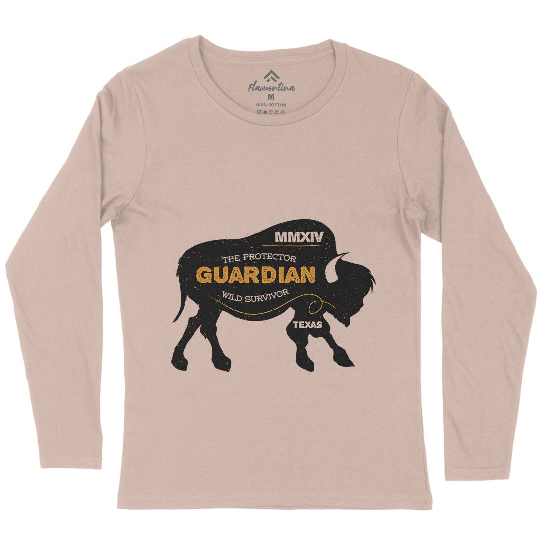 Bison Guardian Womens Long Sleeve T-Shirt Animals B690
