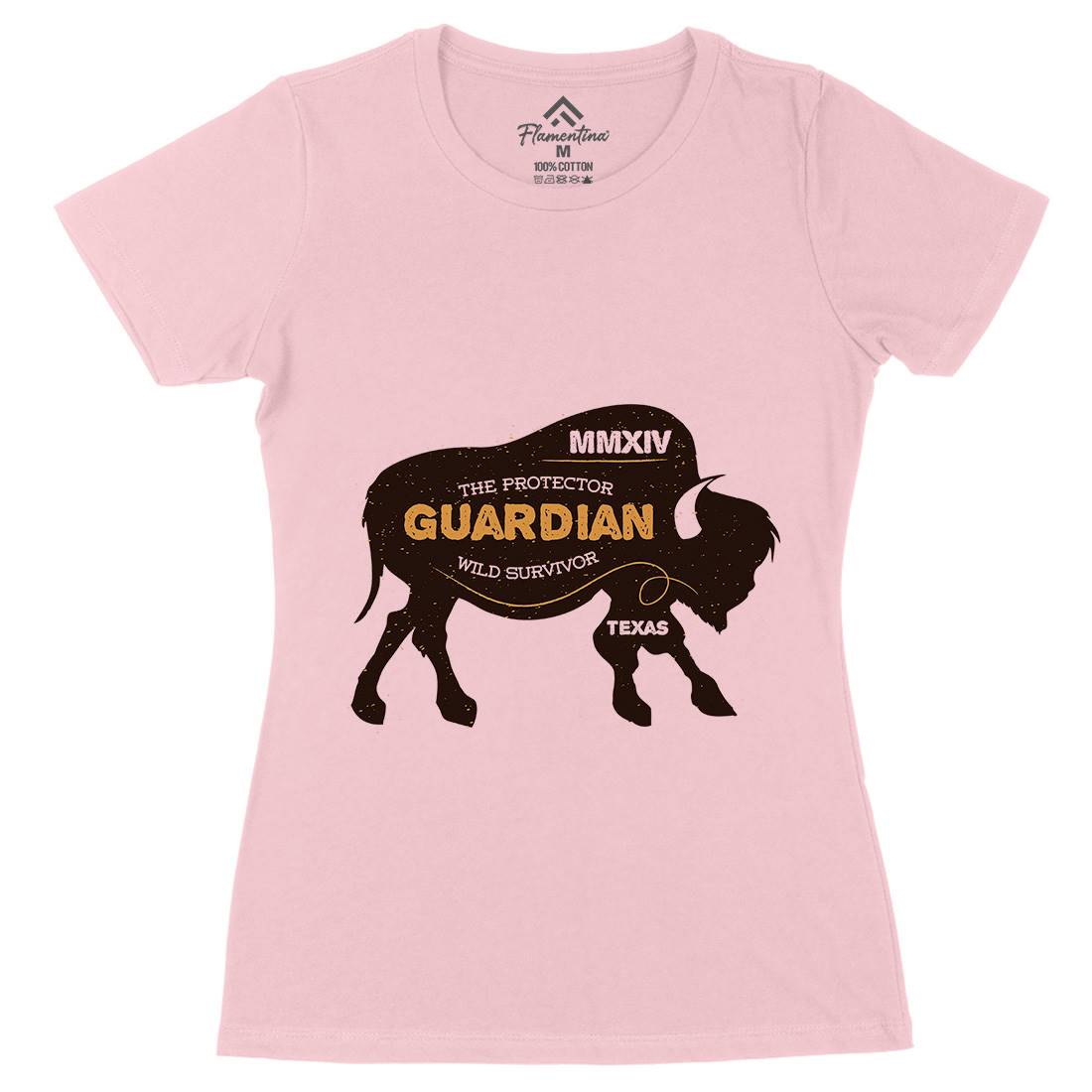 Bison Guardian Womens Organic Crew Neck T-Shirt Animals B690
