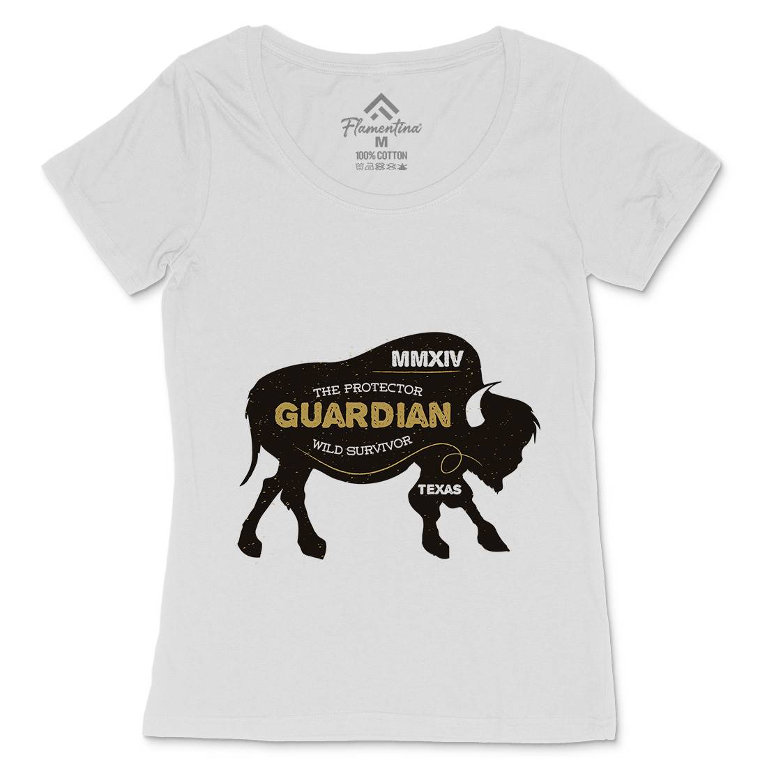 Bison Guardian Womens Scoop Neck T-Shirt Animals B690
