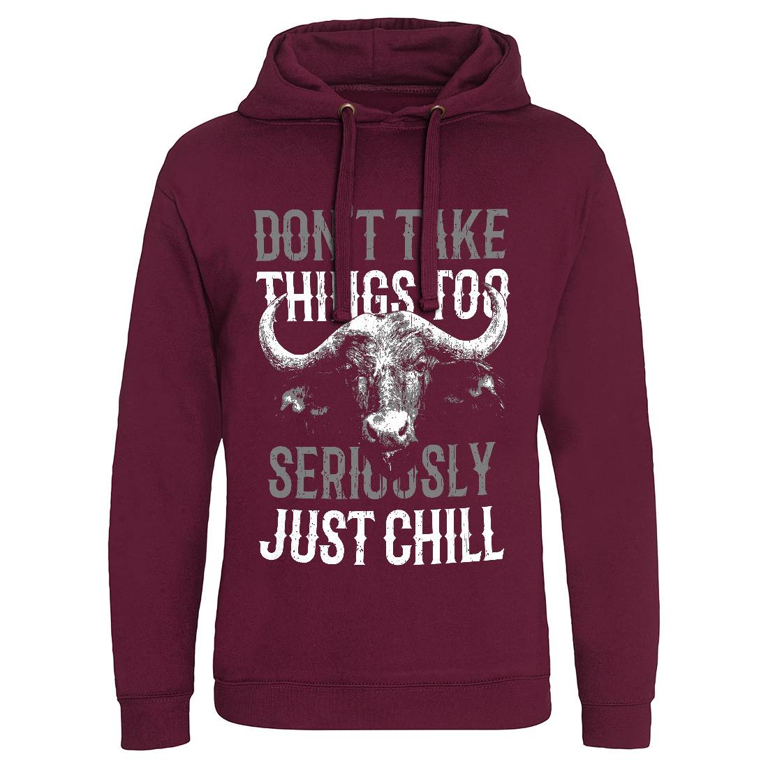 Buffalo Chill Mens Hoodie Without Pocket Animals B692