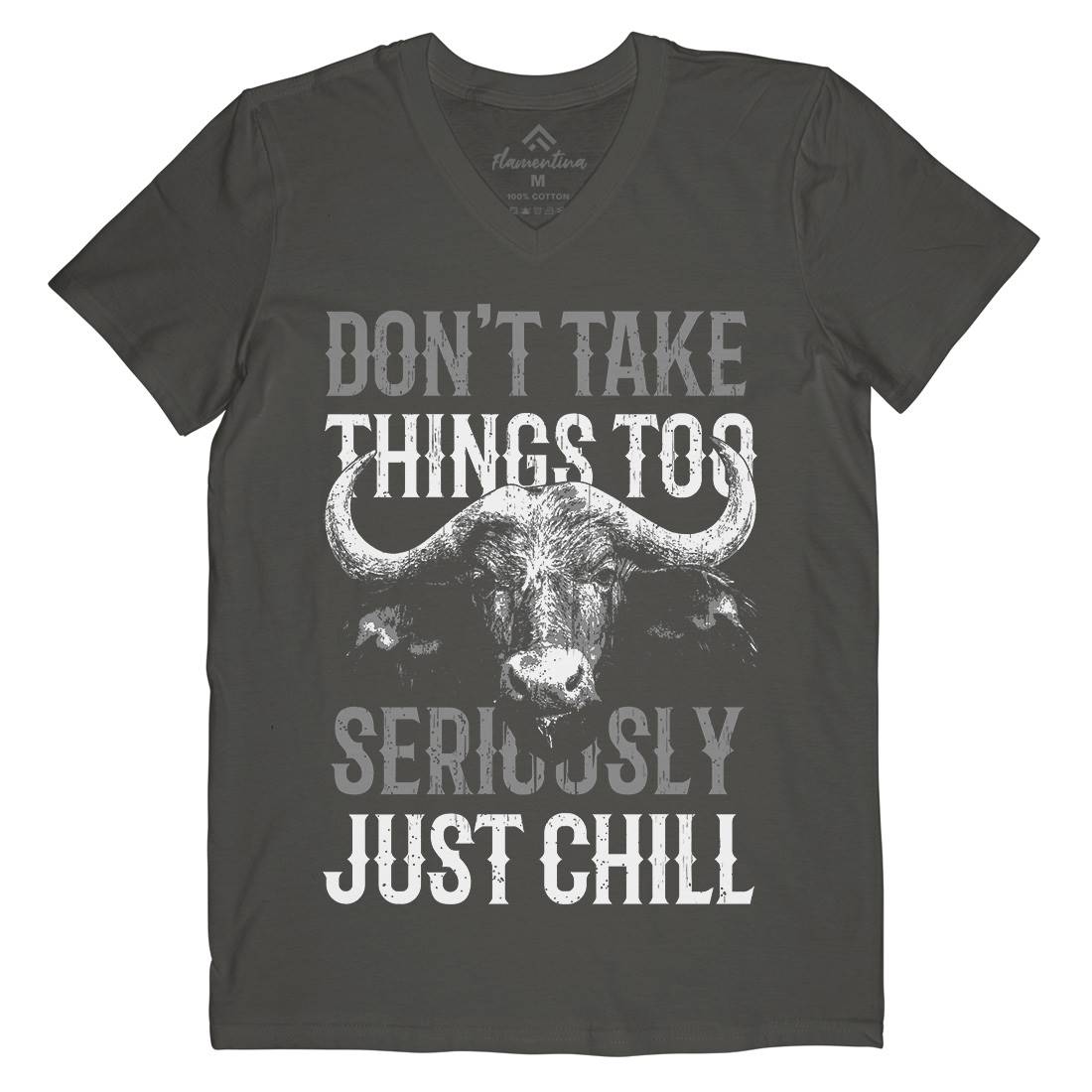 Buffalo Chill Mens V-Neck T-Shirt Animals B692