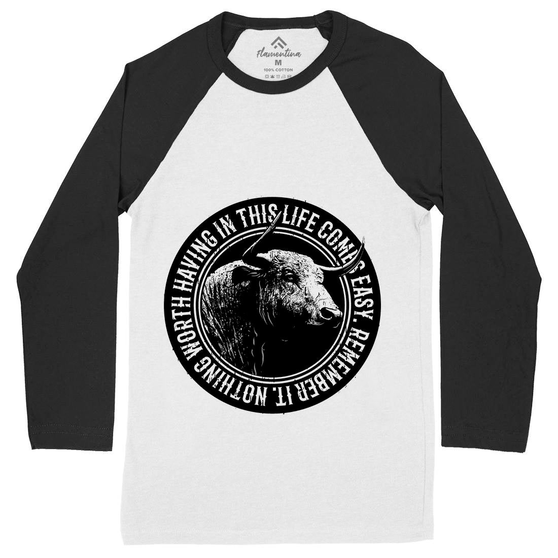 Buffalo Worth Mens Long Sleeve Baseball T-Shirt Animals B693