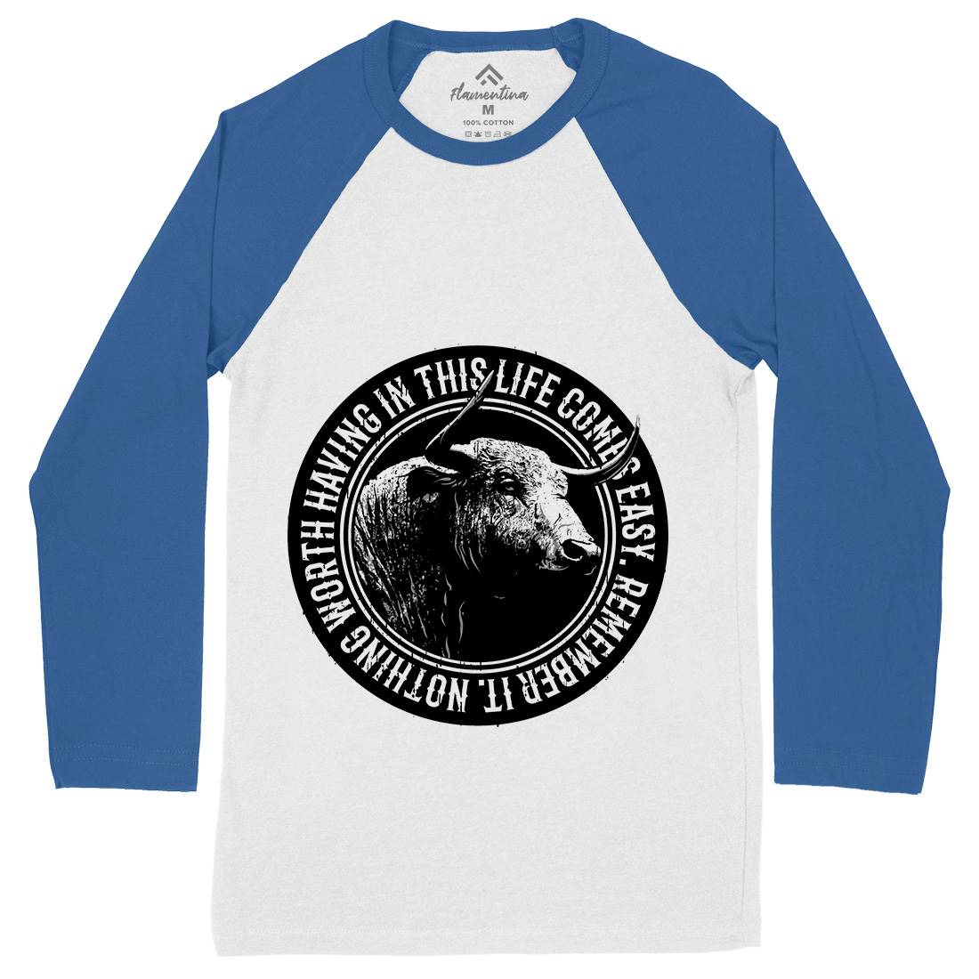 Buffalo Worth Mens Long Sleeve Baseball T-Shirt Animals B693