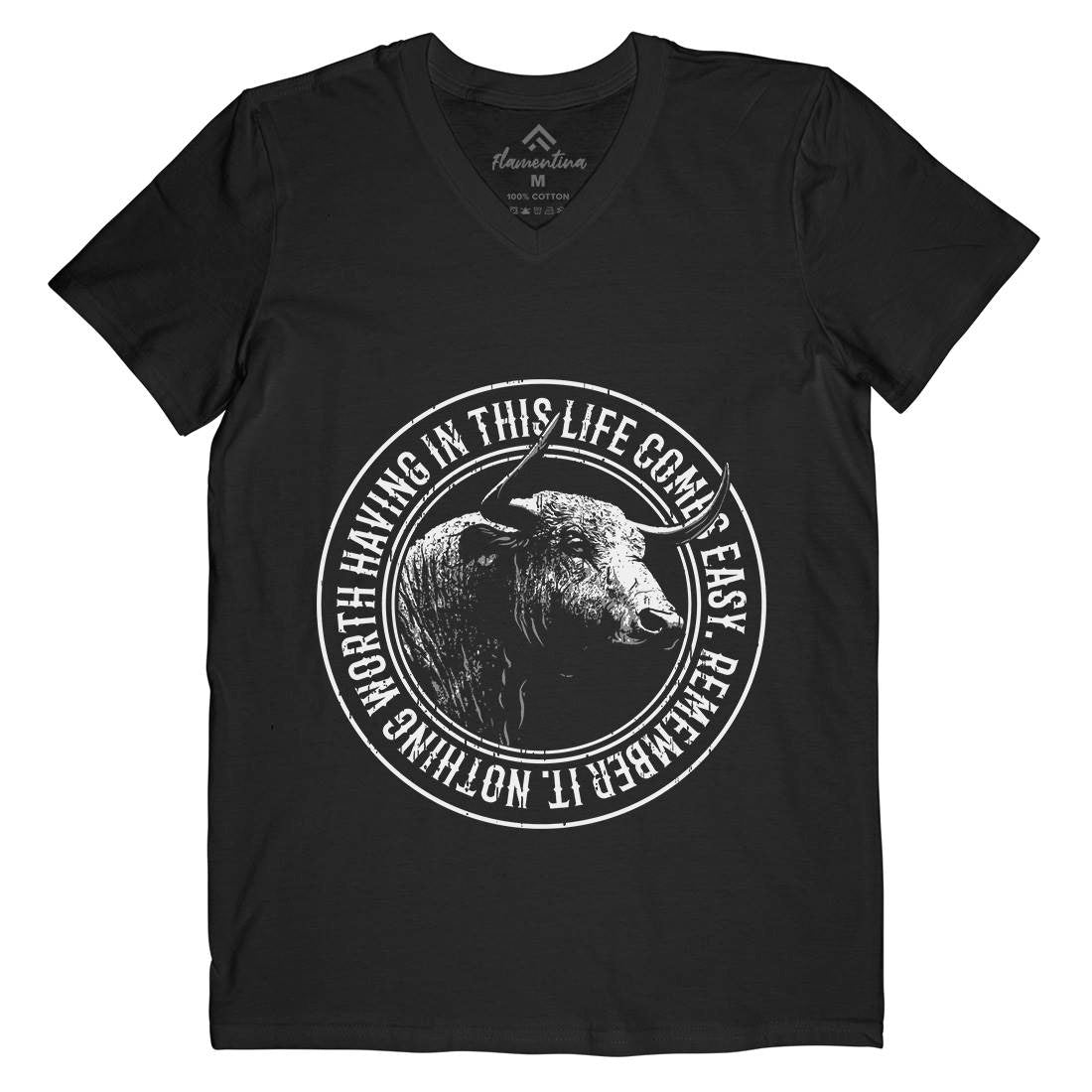 Buffalo Worth Mens Organic V-Neck T-Shirt Animals B693