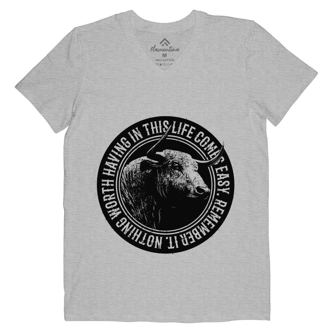 Buffalo Worth Mens Organic V-Neck T-Shirt Animals B693