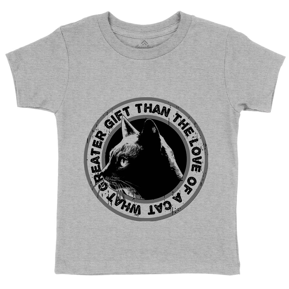 Cat Gift Kids Organic Crew Neck T-Shirt Animals B694