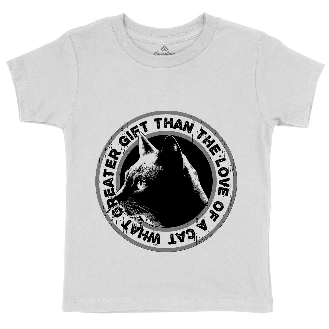 Cat Gift Kids Organic Crew Neck T-Shirt Animals B694