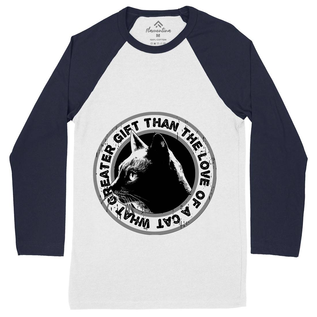 Cat Gift Mens Long Sleeve Baseball T-Shirt Animals B694
