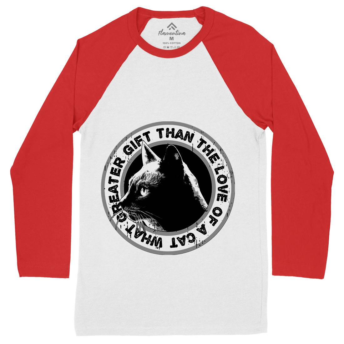 Cat Gift Mens Long Sleeve Baseball T-Shirt Animals B694