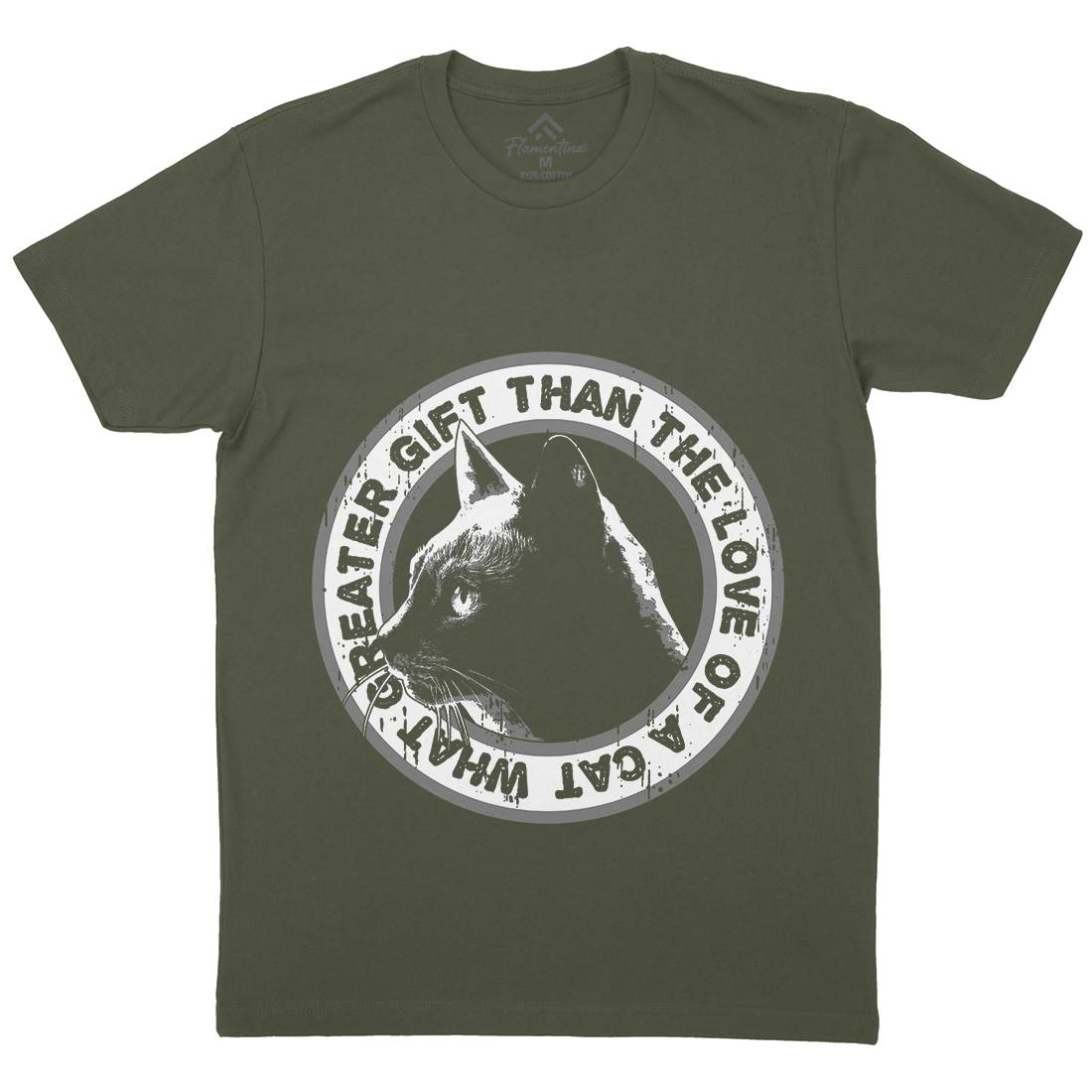 Cat Gift Mens Organic Crew Neck T-Shirt Animals B694
