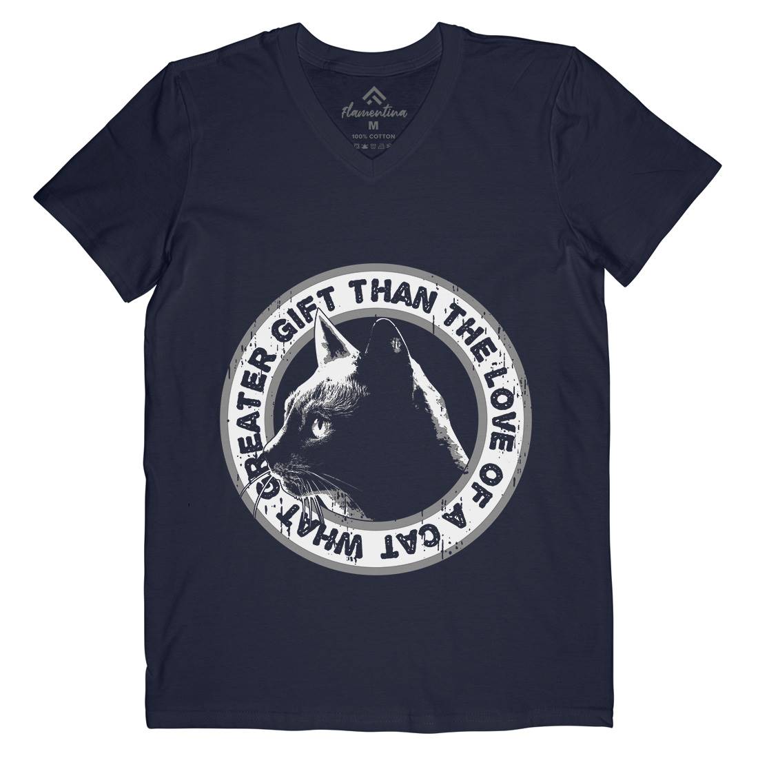 Cat Gift Mens Organic V-Neck T-Shirt Animals B694