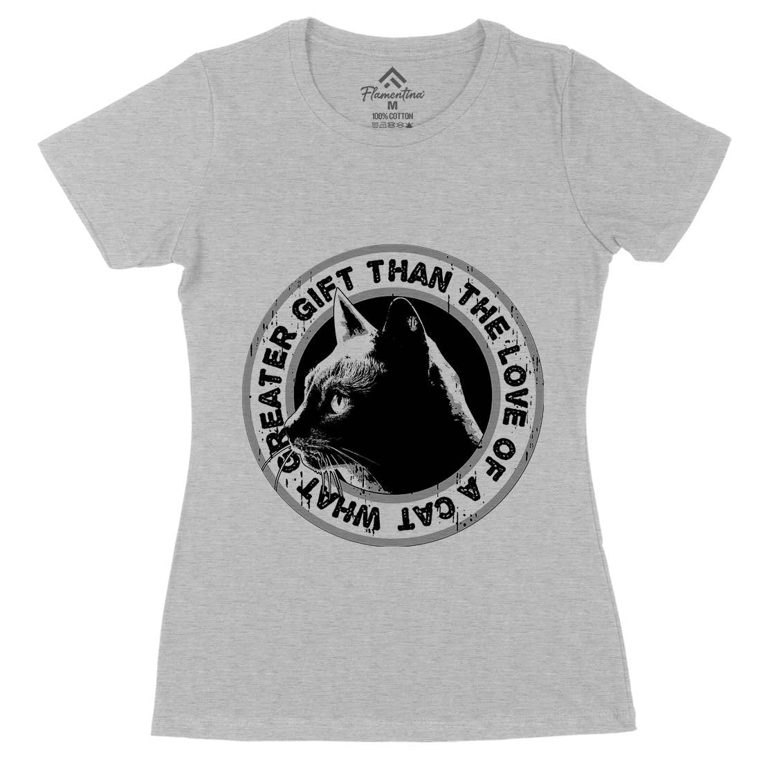 Cat Gift Womens Organic Crew Neck T-Shirt Animals B694