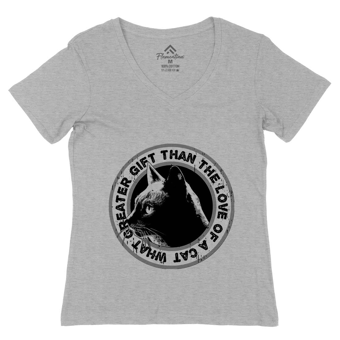 Cat Gift Womens Organic V-Neck T-Shirt Animals B694
