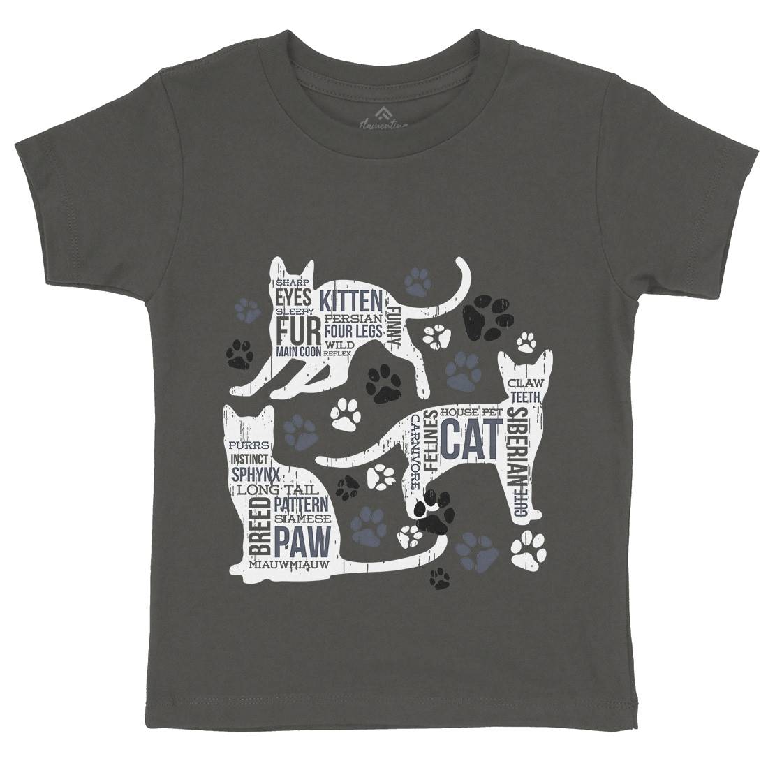 Cat Itself Kids Organic Crew Neck T-Shirt Animals B695