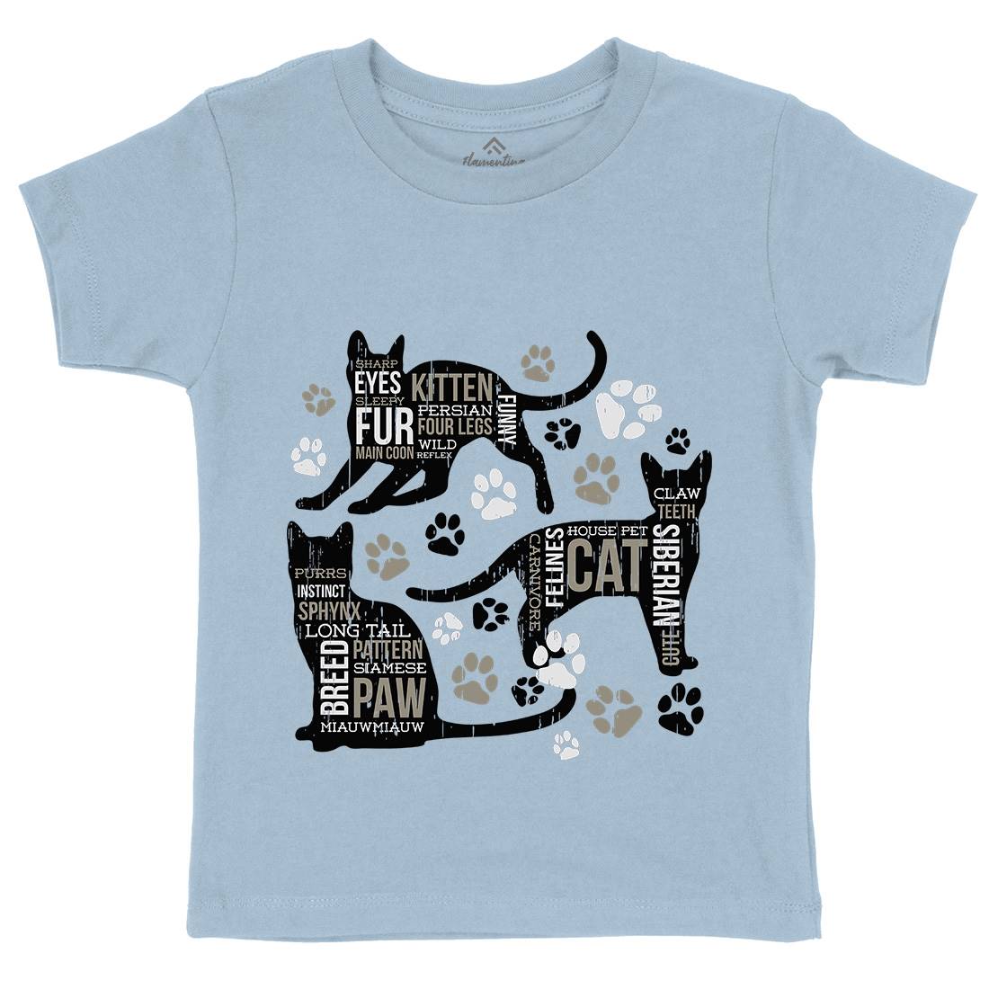 Cat Itself Kids Crew Neck T-Shirt Animals B695