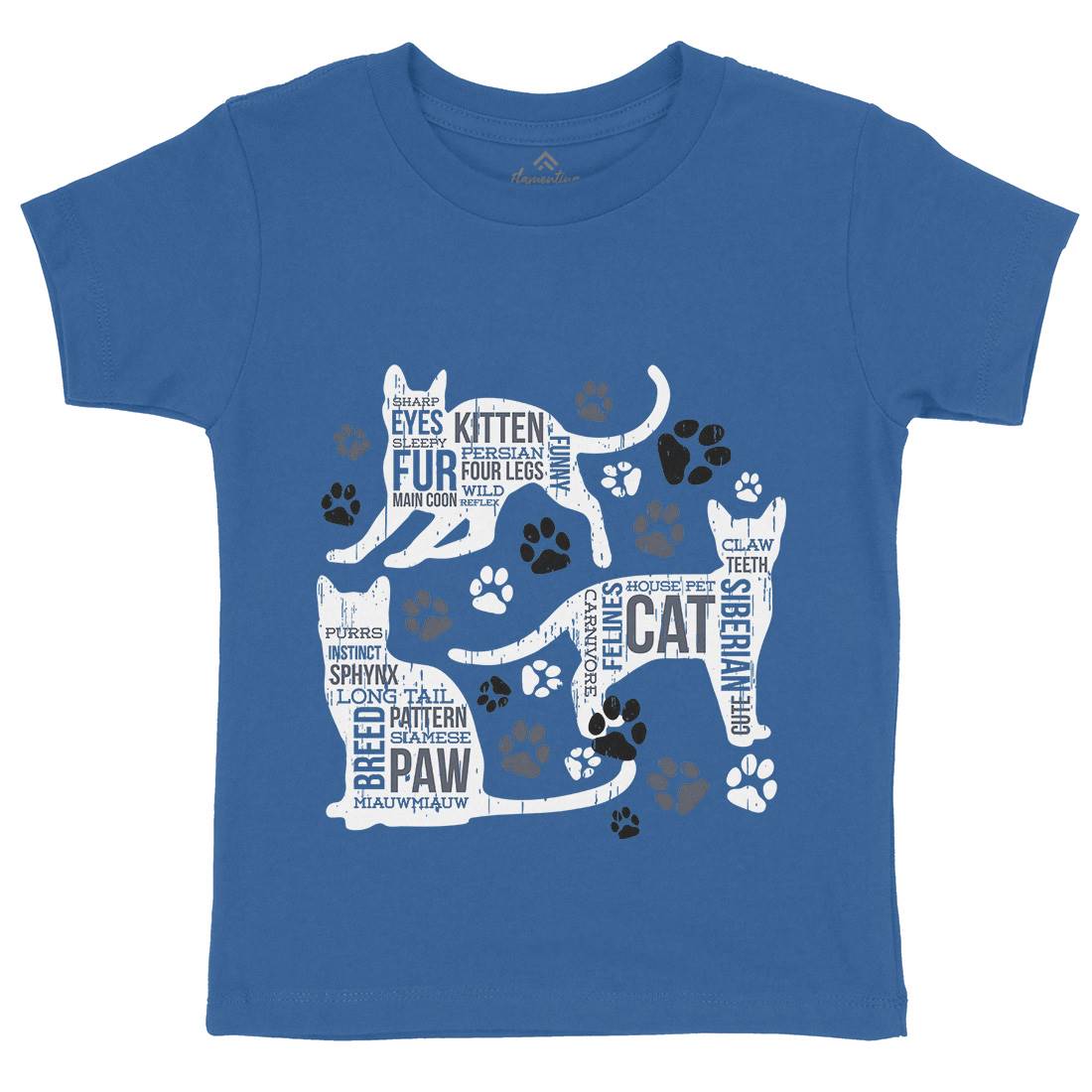 Cat Itself Kids Crew Neck T-Shirt Animals B695