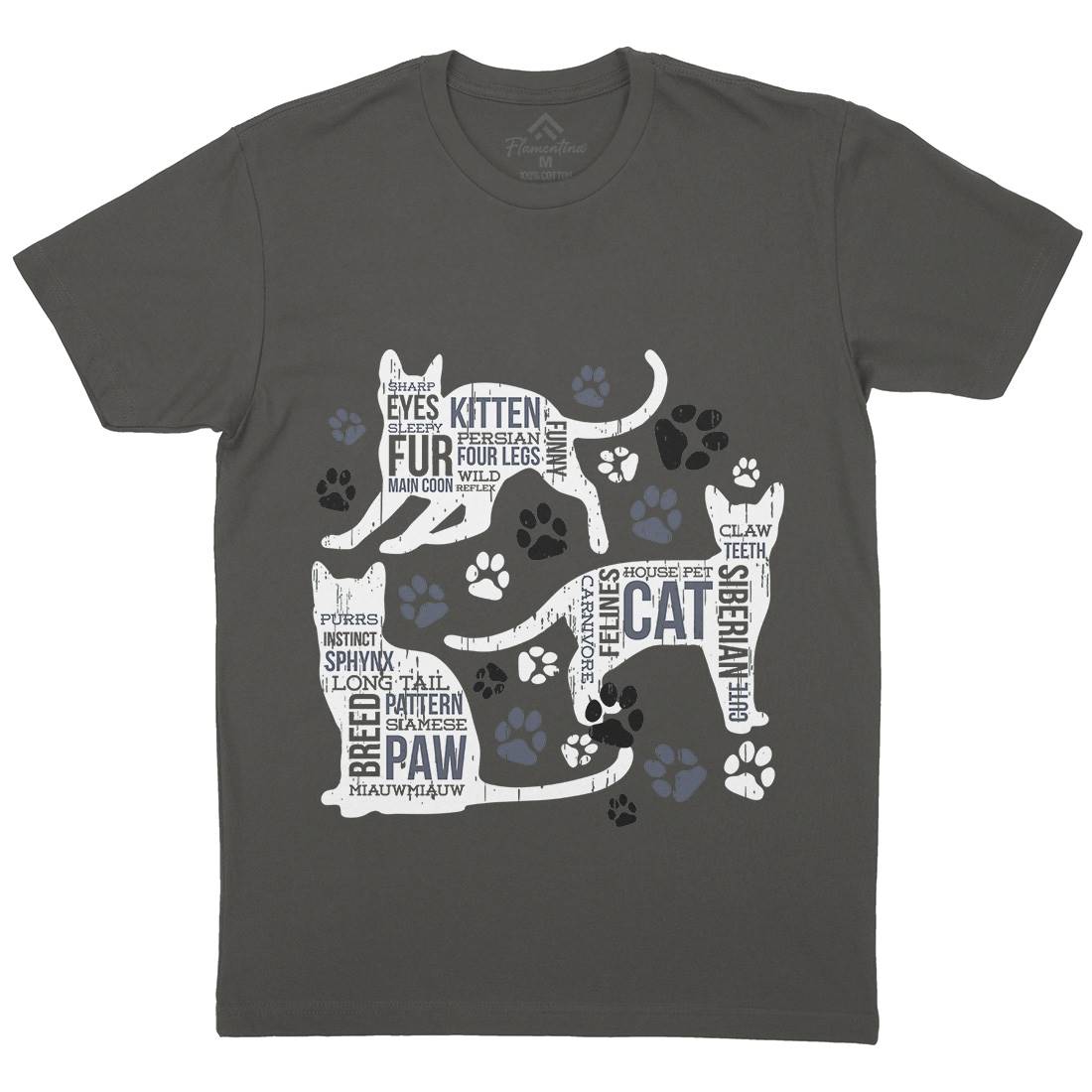 Cat Itself Mens Organic Crew Neck T-Shirt Animals B695