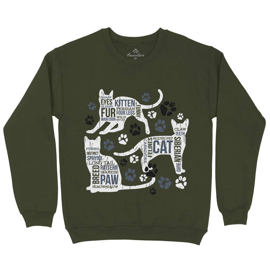 Cat Itself Mens Crew Neck Sweatshirt Animals B695