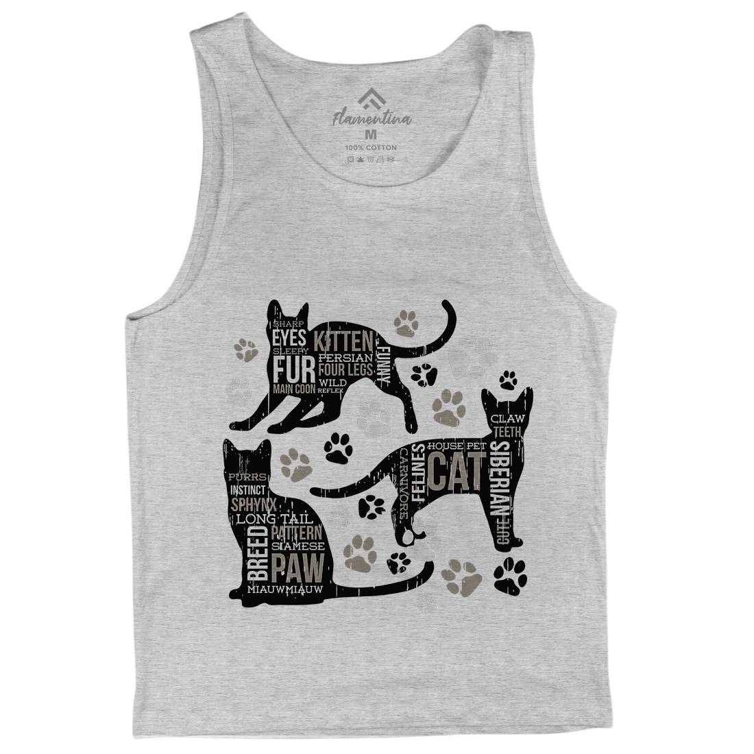 Cat Itself Mens Tank Top Vest Animals B695